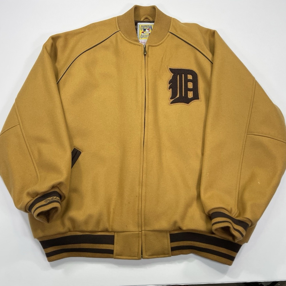 Vtg Detroit Tigers Mitchell And Ness Wool Jacket Lined Cooperstown Mens 3XL NWT